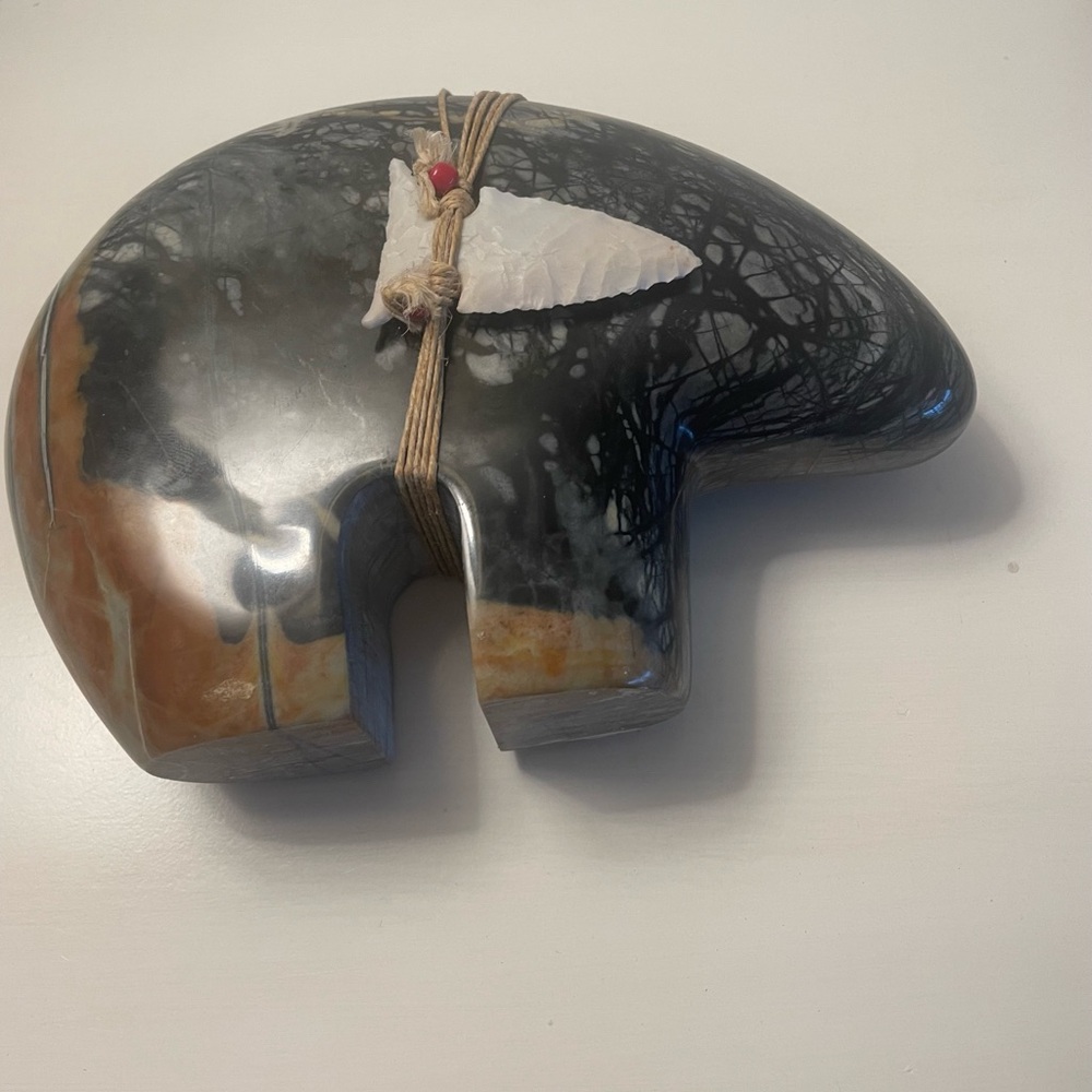 Zuni Bear Fetish Large Picasso Stone  Vintage 1980’s EUC